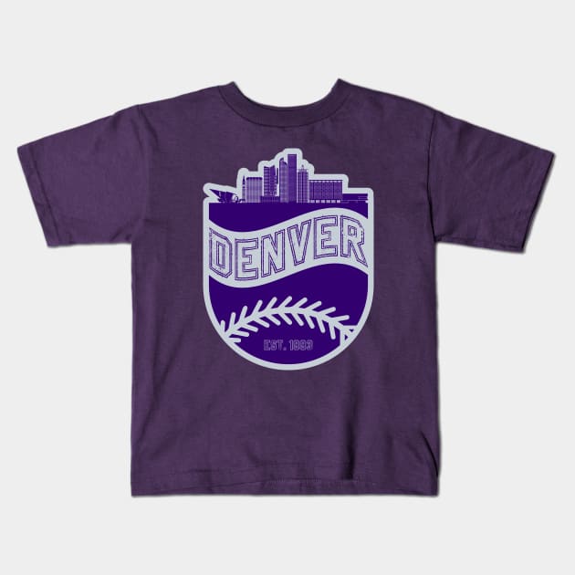 Denver Baseball 01 Kids T-Shirt by Juancuan